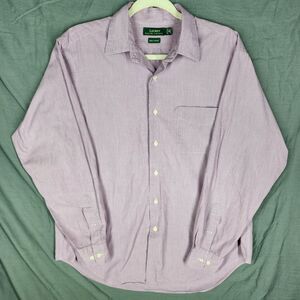 Lauren Ralph Lauren Dress Shirt Mens Size 16 30/35 Pink Button Up 100% Cotton